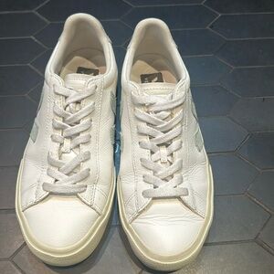 Veja White and Light Blue Women's Sneakers